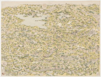 Vogelperspektive des Kiso-Highways von Edo nach Kyoto, 1819 von Japanese School
