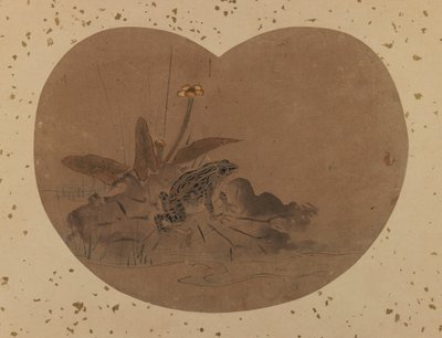 Fächerbild eines Frosches (verso) von Japanese School