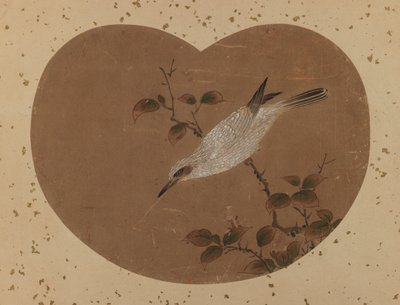 Fächerbild mit Vogel (recto) von Japanese School
