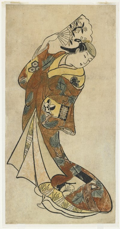 Fujimura Handayū II in einer Tanzszene, 1720er Jahre von Japanese School