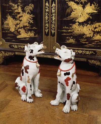 Imari-Paar sitzender Hunde von Japanese School