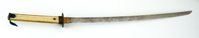 Katana oder Schwert (Stahl, Kupfer, Messing, Rochenhaut, Holz & Stoff) von Japanese School
