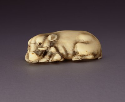Netsuke, das ein liegendes Wildschwein darstellt, ca. 1750-80 von Japanese School
