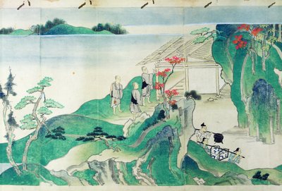 Diener, aus einer illustrierten Geschichte des Lebens des Mönchs Ippen (1239-89) von Japanese School