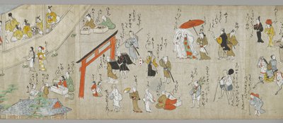 Die Tenjin-Schrein-Rollen (eine von einem Paar) (Detail), Tosa-Schule, 17. Jahrhundert von Japanese School