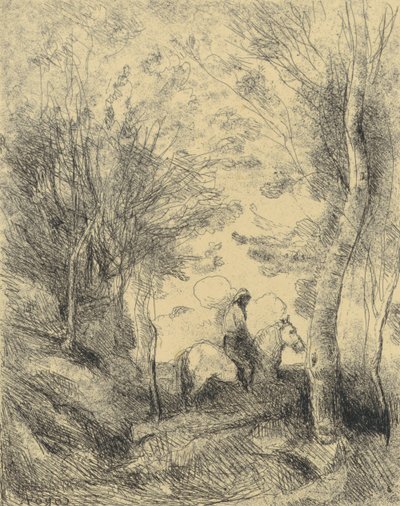 Der große Reiter im Wald von Jean-Baptiste-Camille Corot