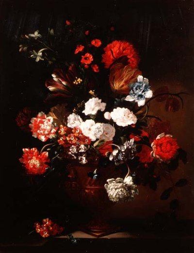 Stillleben mit Nelken, Tulpen, Pfingstrosen und anderen Blumen von Jean Baptiste Monnoyer