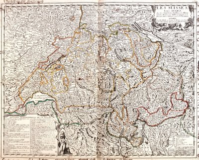 Frankreich (Region: Lothringen, Elsass, Franche-Comté, Rhône-Alpes), Schweiz, Deutschland (Bundesland: Baden-Württemberg, Bayern), Liechtenstein, Österreich (Bundesland: Vorarlberg), Italien (Region: Lombardei, Piemont, Aostatal) von Jean Baptiste Nolin