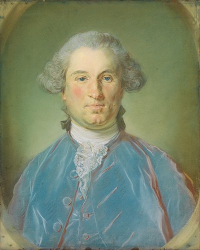 Brustbild eines Herren in blauer Samtjacke von Jean-Baptiste Perronneau