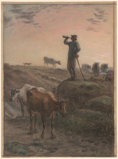 Die Kühe nach Hause rufen von Jean-Francois Millet