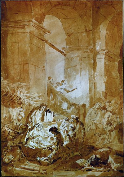 Die Anbetung der Hirten von Jean-Honore Fragonard
