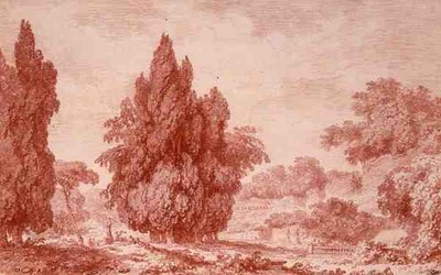 Ansicht eines Parks von Jean Honore Fragonard
