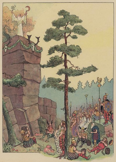 Druiden feiern ein Fest am Maennelstein, Elsass von Jean Jacques Waltz
