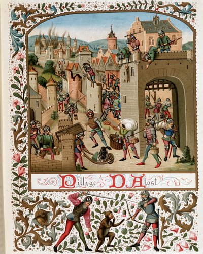 Plünderung von Aalst (Flandern, Belgien), Mittelalter von Jean (after) Froissart