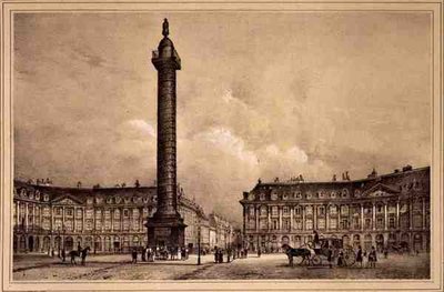 Ansicht der Nachbildung der Trajanssäule auf dem Place Vendôme, veröffentlicht von Auguste Bry von Jean (after) Jacottet
