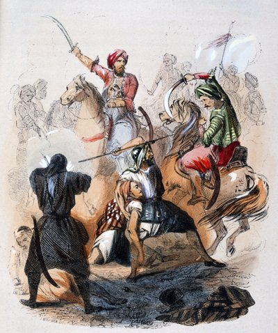 Ibrahim Pacha (1789-1848) auf dem Schlachtfeld, während der Kampagne gegen die Wahhabiten von Jean Adolphe Beauce