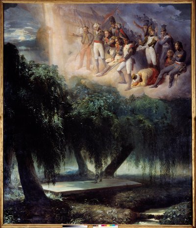 Das Grab von St. Helena: Allegorie auf die Beerdigung Napoleons. Gemälde von Jean Alaux genannt der Römer (1786-1864) von Jean Alaux