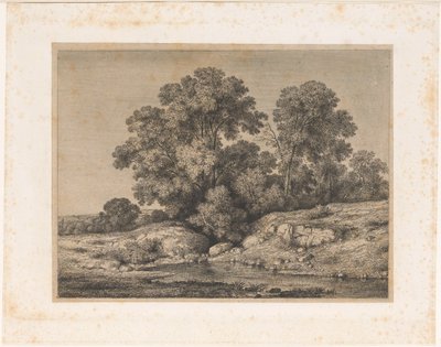 Teich am Fuße einer Baumgruppe von Jean Alexis Achard