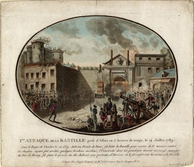 Der Sturm auf die Bastille am 14. Juli 1789, 1789 von Jean Alexis Cornu