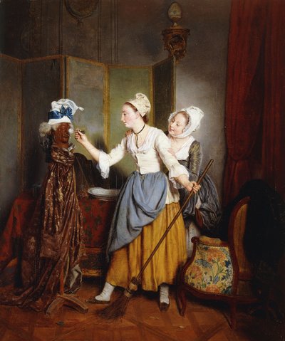 Ankleiden einer Schaufensterpuppe; La Toilette de Mannequin, 1835 von Jean Alphonse Roehn