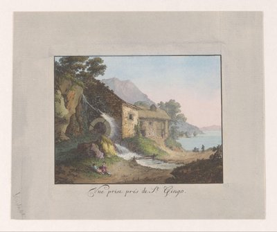 Wassermühle am Ufer des Genfersees von Jean Antoine Linck