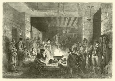 Posada, ein Gasthaus in der Sierra Nevada, Spanien (Gravur) von Jean Antoine Valentin Foulquier