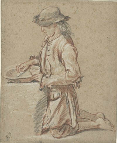 Junge mit Filzhut bei einem Becken von Jean Antoine Watteau (rejected attribution)