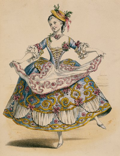 Hofmann im ländlichen Kostüm bei Fête Galante, nach einer Zeichnung von Jean Antoine Watteau von Jean Antoine Watteau