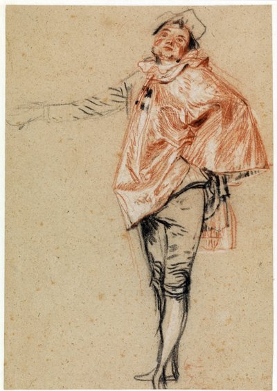 Studie einer Tänzerin mit angespanntem Arm von Jean Antoine Watteau