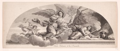 Allegorische Darstellung mit Eifersucht und Zwietracht von Jean Audran