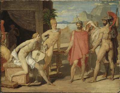 Achilles empfängt in seinem Zelt die Gesandten des Agamemnon von Jean Auguste Dominique Ingres