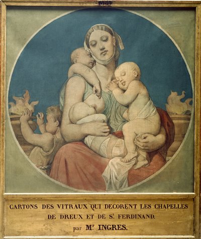 Entwurf für die Glasfenster der Kapelle St. Ferdinand in Paris von Jean Auguste Dominique Ingres
