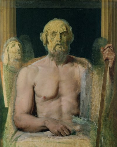 Homer, Studie für Die Apotheose des Homer, 1826-27 von Jean Auguste Dominique Ingres