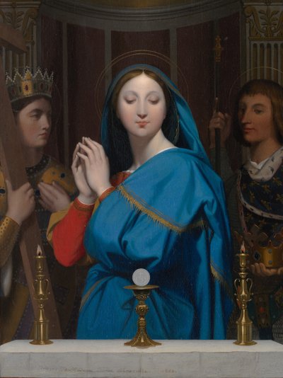 Die Jungfrau, die die Hostie anbetet von Jean Auguste Dominique Ingres