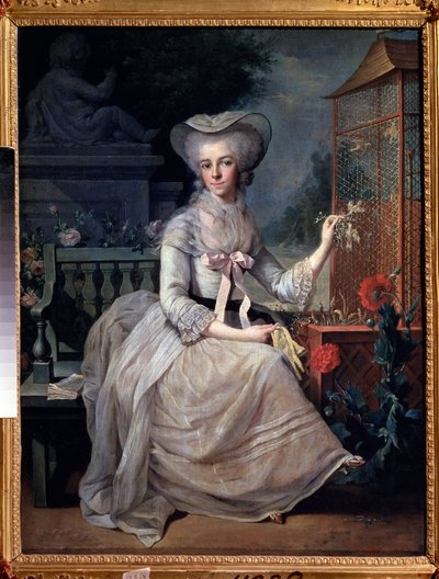 Die junge Dame am Käfig von Jean Baptiste Charpentier