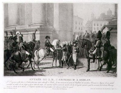 Der Einzug Napoleons in Berlin im Oktober 1806, graviert von Louis Jean Allais (1762-1833) von Jean Baptiste (after) Debret
