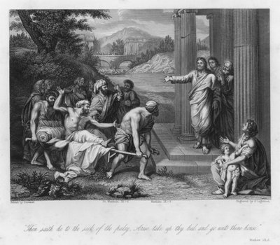 Der geheilte Gelähmte, Matthäus IX, 6 von Jean Baptiste (after) Jouvenet