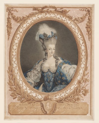 Porträt von Marie Antoinette von Jean Baptiste Andre (after) Gautier Dagoty