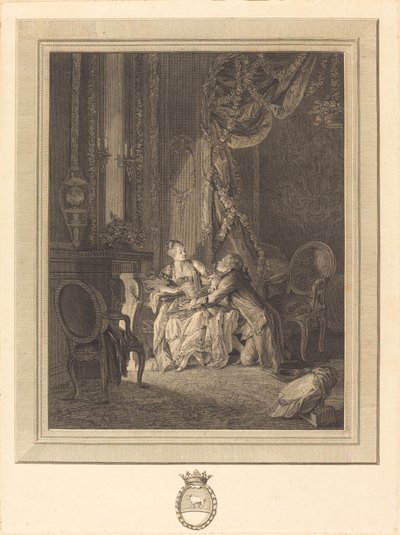 Die Gefahr des Tête-à-Tête von Jean Baptiste Blaise Simonet after Pierre Antoine Baudouin