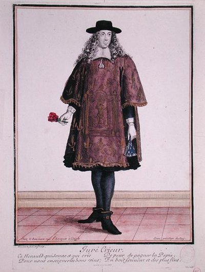 Der Stadtausrufer von Beaune, spätes 17. Jahrhundert von Jean Baptiste Bonnart