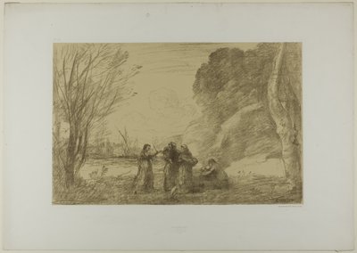 Eine Familie in Terracina von Jean Baptiste Camille Corot