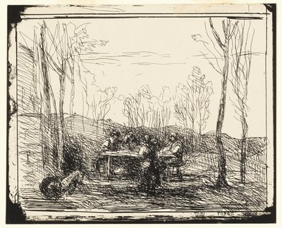 Ein Picknick in der Lichtung von Jean Baptiste Camille Corot