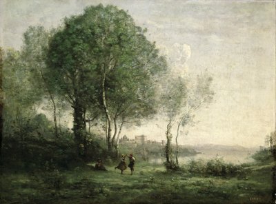 Castel Gandolfo, tanzende Tiroler Hirten von Jean Baptiste Camille Corot