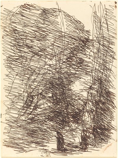 Träumer unter hohen Bäumen von Jean Baptiste Camille Corot
