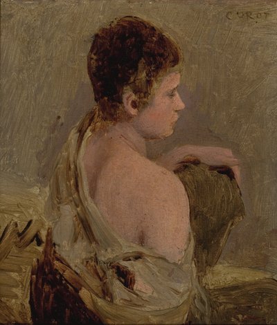 Junger Mann mit nackter Schulter von Jean Baptiste Camille Corot