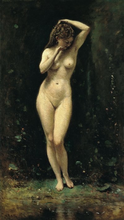 Dianas Bad (Der Brunnen) von Jean Baptiste Camille Corot