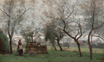 Der Obstgarten, Umgebung von Mantes von Jean Baptiste Camille Corot