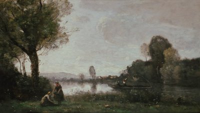 Flusslandschaft (Die Seine bei Chatou) von Jean Baptiste Camille Corot