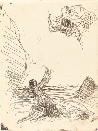Hagar und der Engel von Jean Baptiste Camille Corot