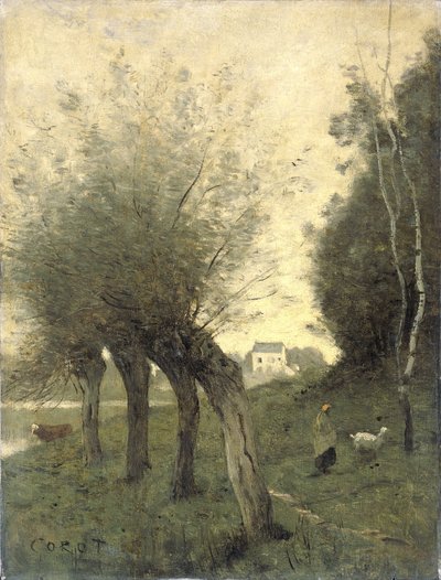 Landschaft mit Kopfweiden von Jean Baptiste Camille Corot